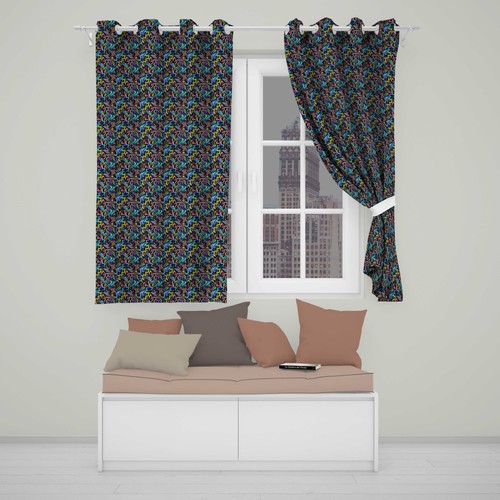 Blackout eyelet curtains neon - eyelet,