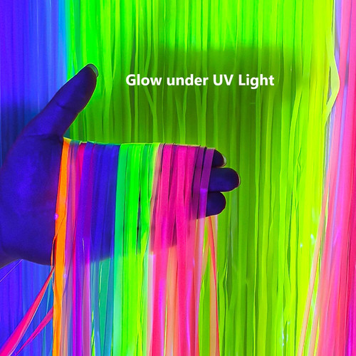 Pack neon tinsel curtains - tinsel, curtains,