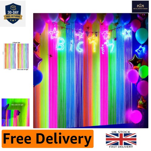 Pack neon tinsel curtains - pack,