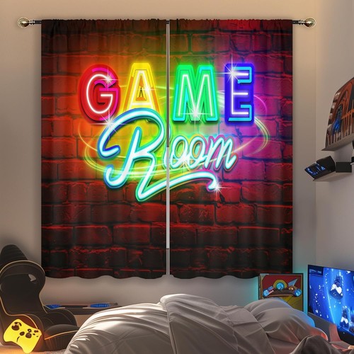 Game room curtains - room, boys