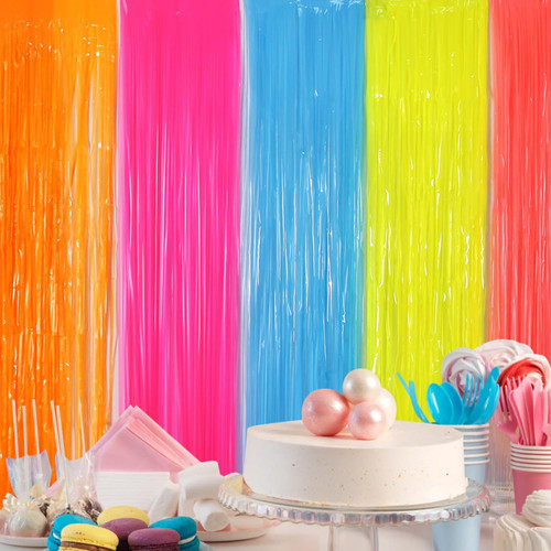 Pack neon tinsel - tinsel, curtains,