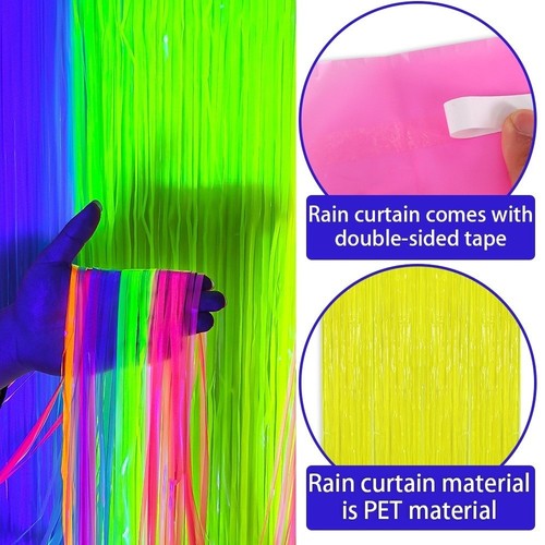 Neon color fringe - neon, curtain