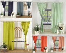 2PC Solid Cotton Curtain