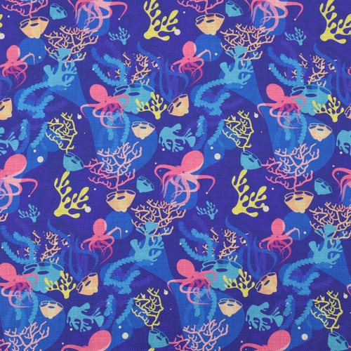 Sea creature upholstery fabric - sea,