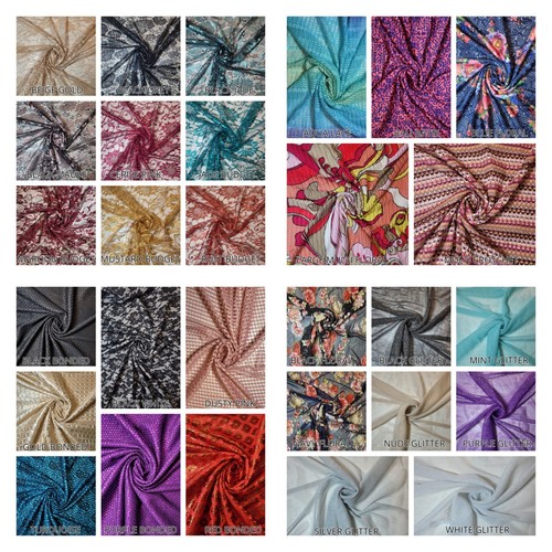 Floral lace satin back bonded - satin,