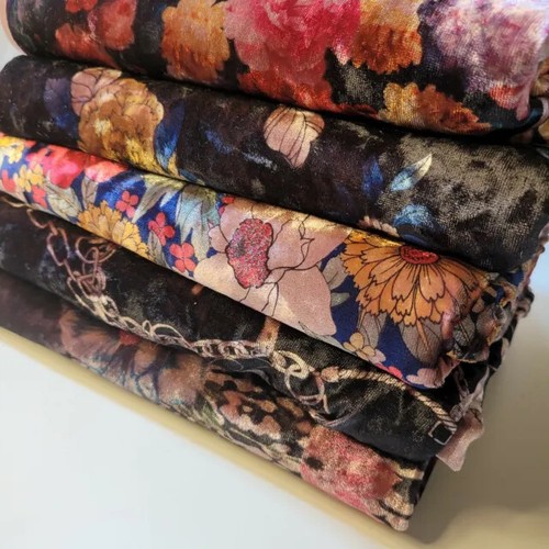 Floral crush velour velvet - floral,