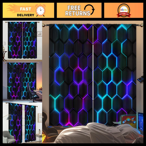 Cool black neon curtains - cool,