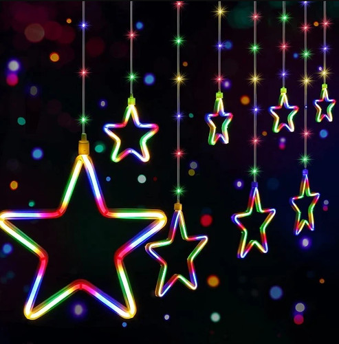 New multi neon led star - multi,