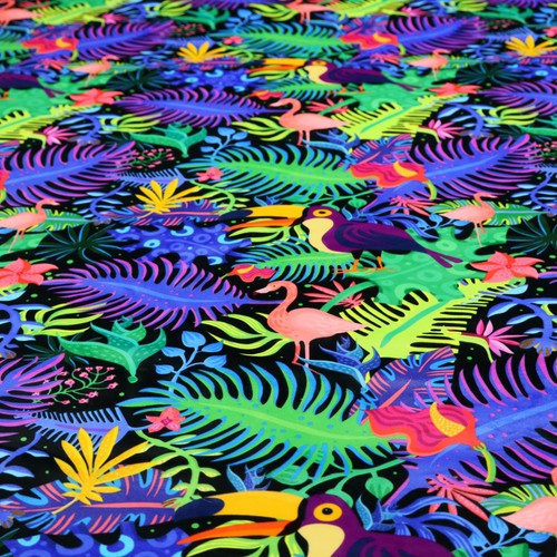 Neon bird upholstery fabric - bird,