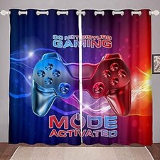 Neon Arcade Game Curtains